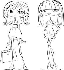 Мультфильм модные девушки