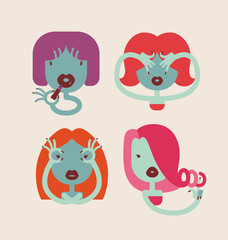 Obraz premium cute monster girls
