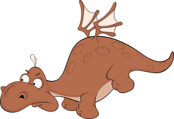 Brown dragon. Cartoon