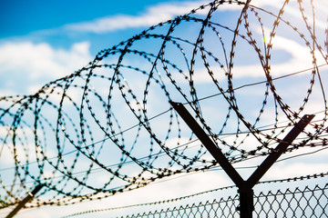 fence with barbed wire