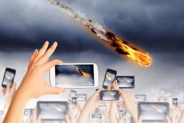 Falling meteorite