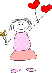 happy girl on Valentine's Day