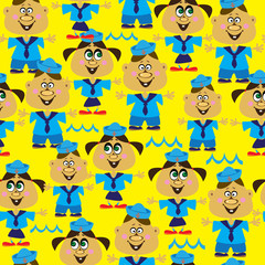 boys and girls sailor of seamless pattern