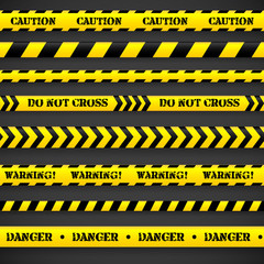 Naklejka premium Set of caution tapes.