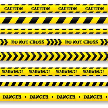 Set of caution tapes.