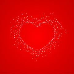 heart burst on red background