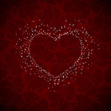 heart burst on dark red background