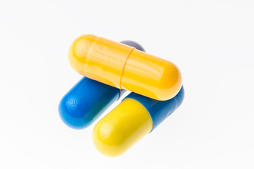 Pills isolated on background