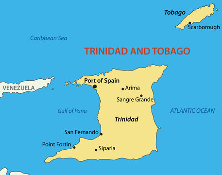 Republic of Trinidad and Tobago - vector map