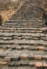 Old brick stair for stupa