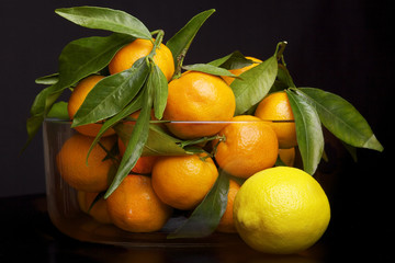A jar of mandarin with lemon