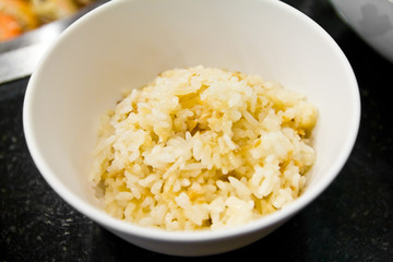 fried rice garlic in bowl