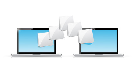 laptop file transfer illustration design