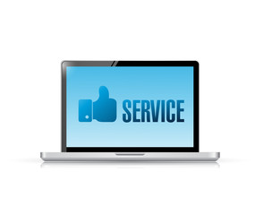 laptop and like service illustration design