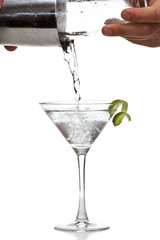 pouring a martini