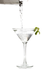 pouring a martini