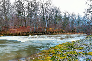 Flowing water.