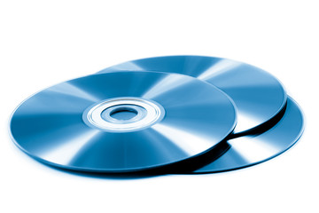 stack of cd roms. CD & DVD disk on white background
