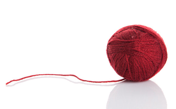 recommend clip art: Ball of knitting yarn on a white background