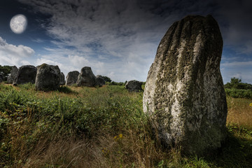 big neolitic megaliths - menhirs in Carnac France