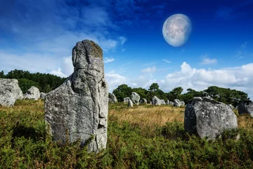Papier Peint photo Monument artistique neolitic megaliths - Carnac in Brittany, France