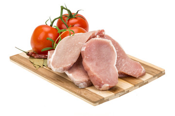 Raw pork steak