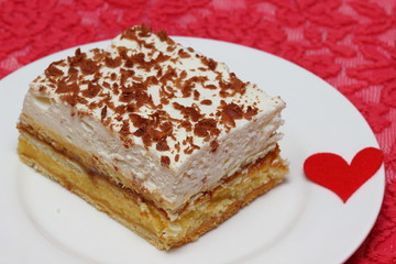 Cake with fresh whipped cream