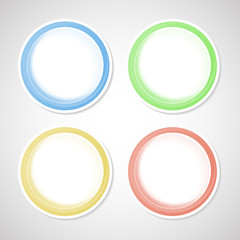 Vector blank sticker template illustration in four retro colors