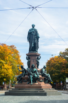 Monument Of King Max II In Munich, Maximilian Street