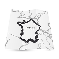 Frankreich Vintage Karte Text