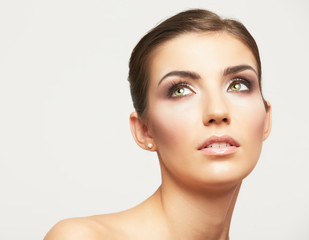 Fototapeta premium Close up portrait of beautiful young woman face.