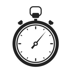 stopwatch web black icon isolated on white background
