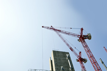 Crane above construction sites