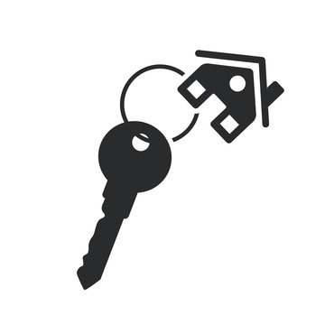 house key black web icon. real estate template