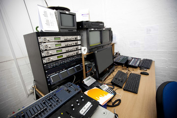 Computer and electric equipment in television studio