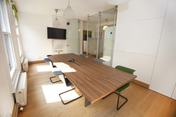 Conference table and chairs in office
