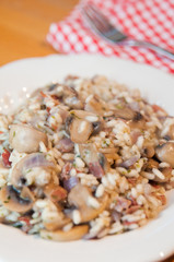 Risotto mit Pilzen und Speck