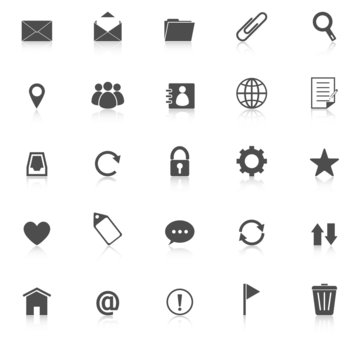 Mail icons with reflect on white background