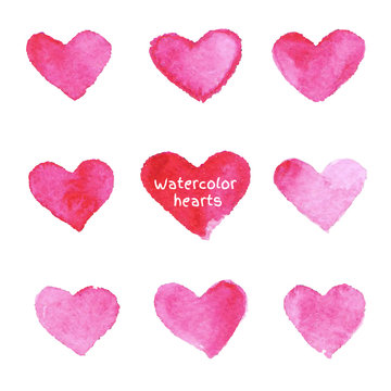 Watercolor hearts