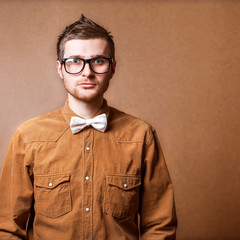 Hipster style guy in studio