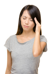 Asian woman headache