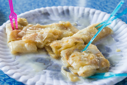 Roti with banana
