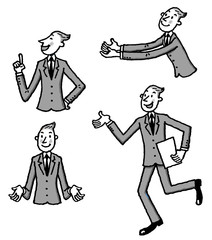 会社員　男性　モノクロ