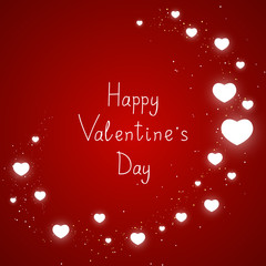 Red background with shiny hearts