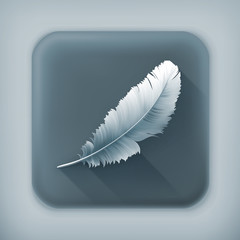 Feather, long shadow vector icon