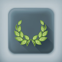 Laurel wreath, long shadow vector icon