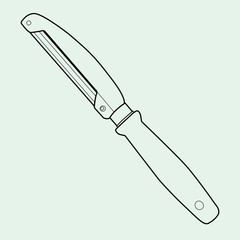 Peeler knife out line vector
