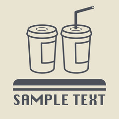 Paper glass icon or sign, vector illustration