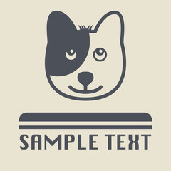 Dog pet icon or sign, vector illustration