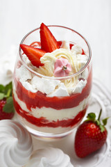Eton Mess with strawberry, cream and meringue